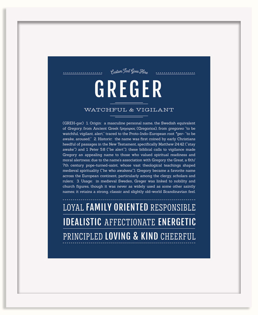 Frame Options | Midnight Blue | White Frame, Matted