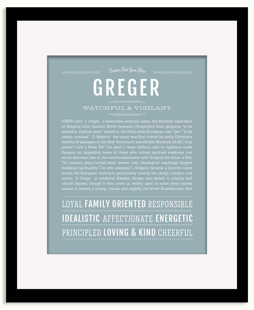 Frame Options | Powder Blue | Black Frame, Matted