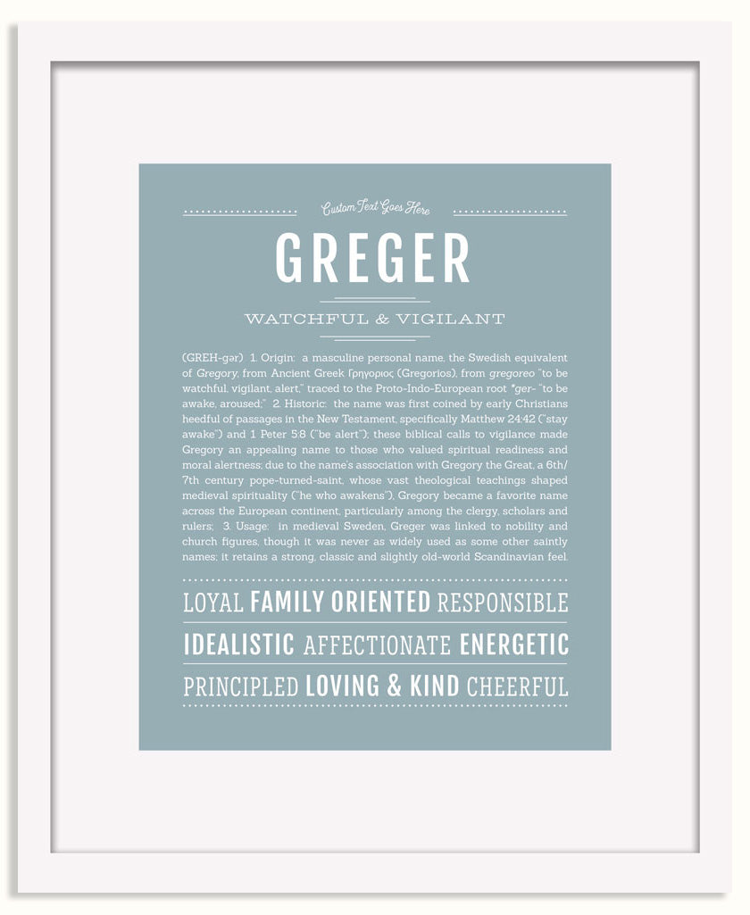 Frame Options | Powder Blue | White Frame, Matted