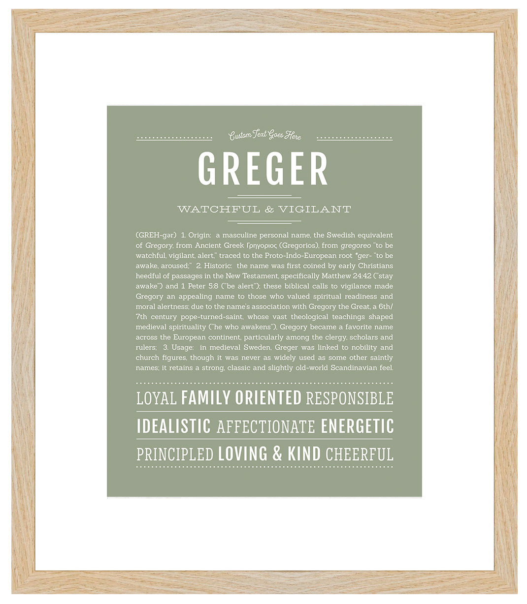 Frame Options | Sage | Maple Frame, Matted