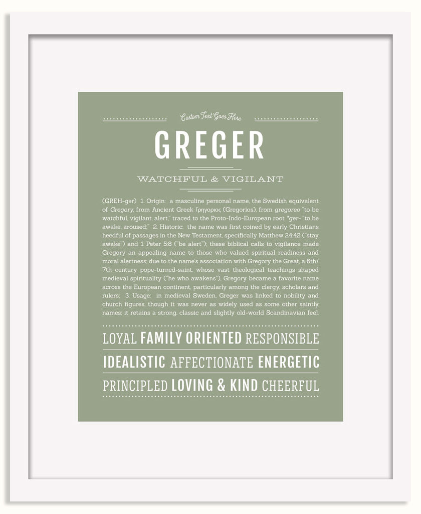 Frame Options | Sage | White Frame, Matted