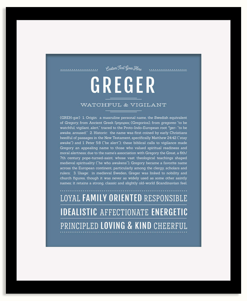 Frame Options | Steele Blue | Black Frame, Matted