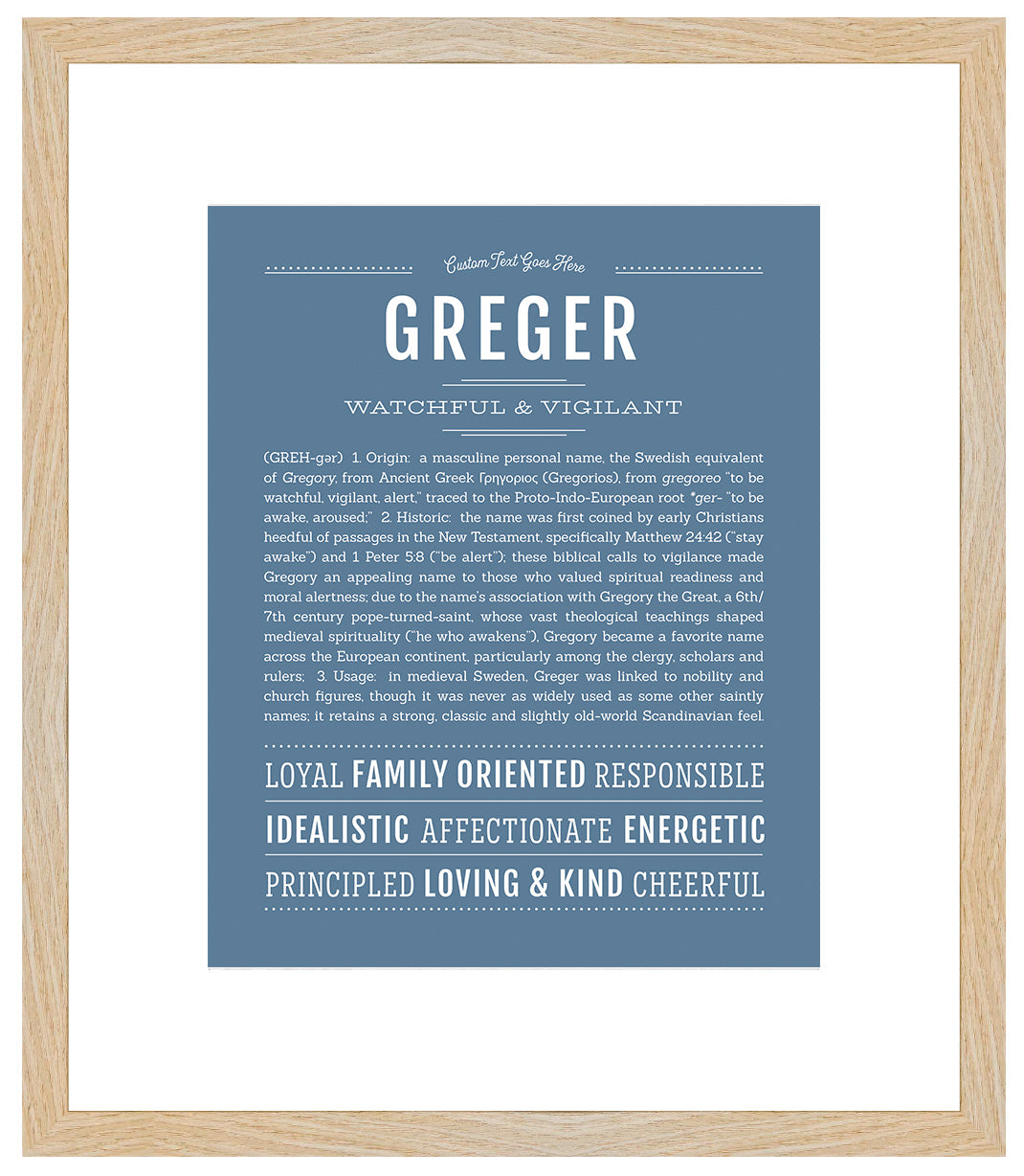 Frame Options | Steele Blue | Maple Frame, Matted