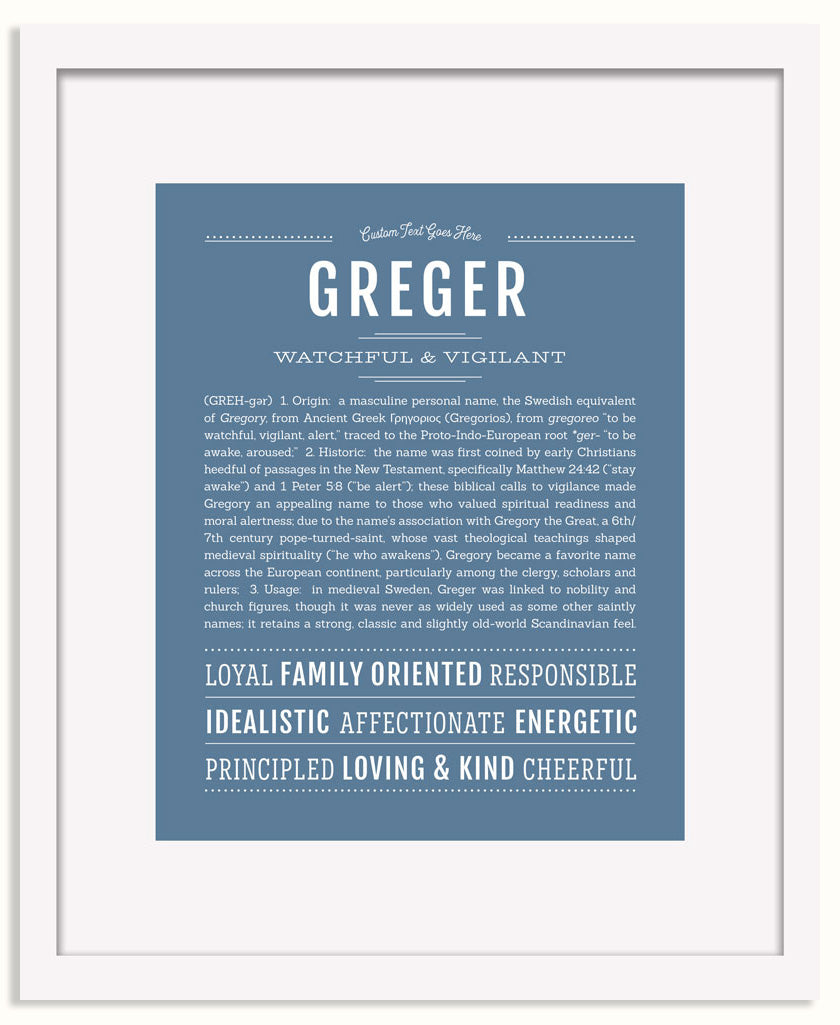 Frame Options | Steele Blue | White Frame, Matted