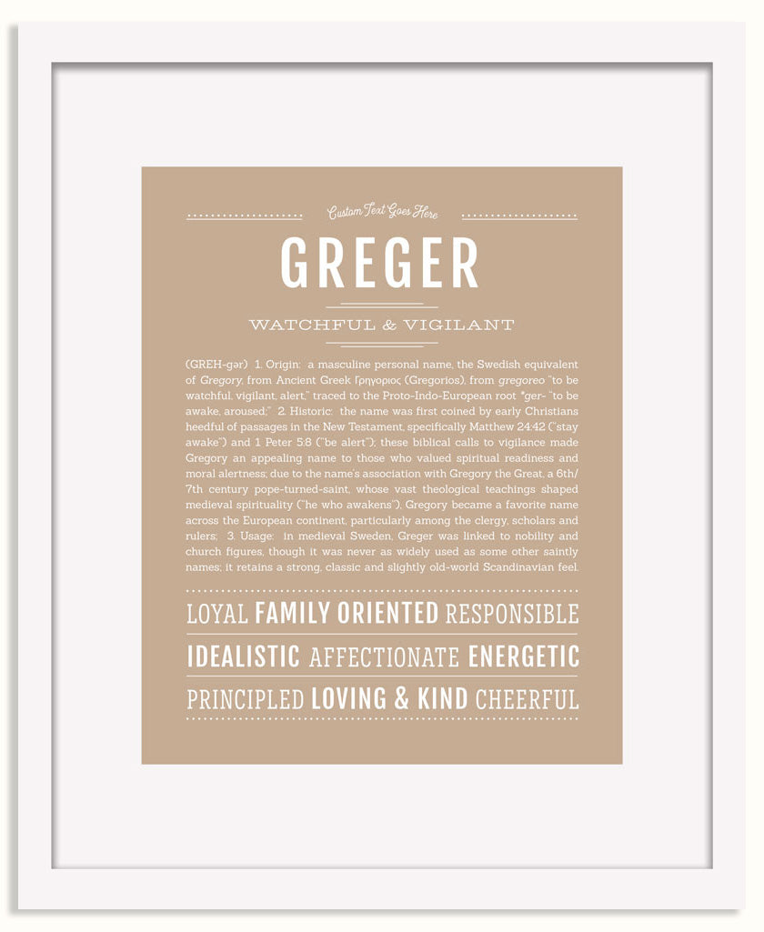 Frame Options | Tan | White Frame, Matted
