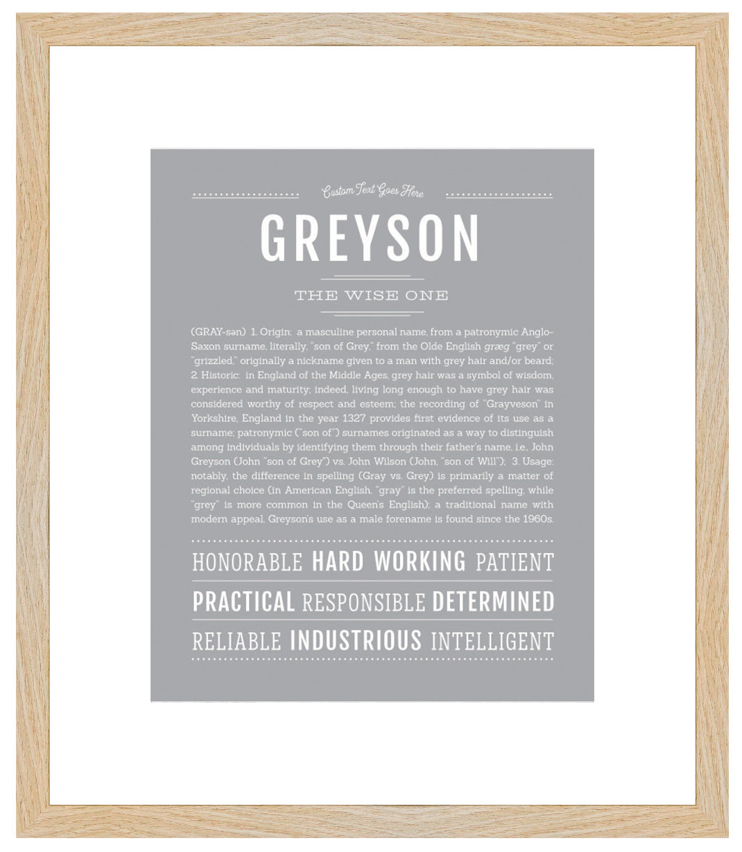 Frame Options | Light Gray | Maple Frame, Matted