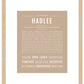 Hadlee | Name Art Print