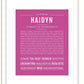 Haidyn | Name Art Print