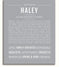 Haley Personalized Name Meaning Art Prints – Name Stories
