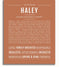 Haley Personalized Name Meaning Art Prints – Name Stories