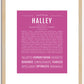 Halley | Name Art Print