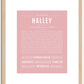 Halley | Name Art Print