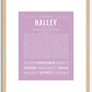 Halley | Name Art Print