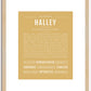 Halley | Name Art Print