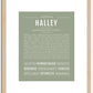 Halley | Name Art Print