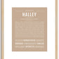 Halley | Name Art Print