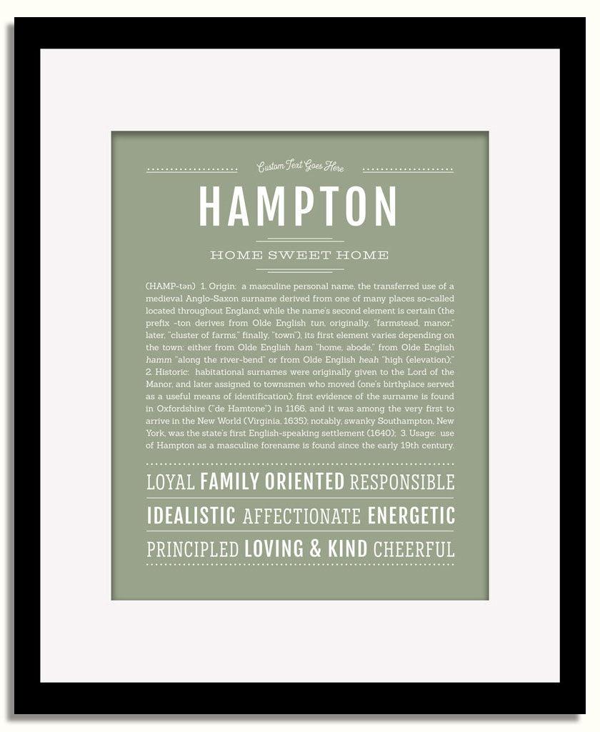 Frame Options | Sage | Black Frame, Matted