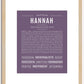 Hannah | Name Art Print