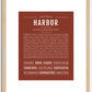 Harbor (female) | Name Art Print