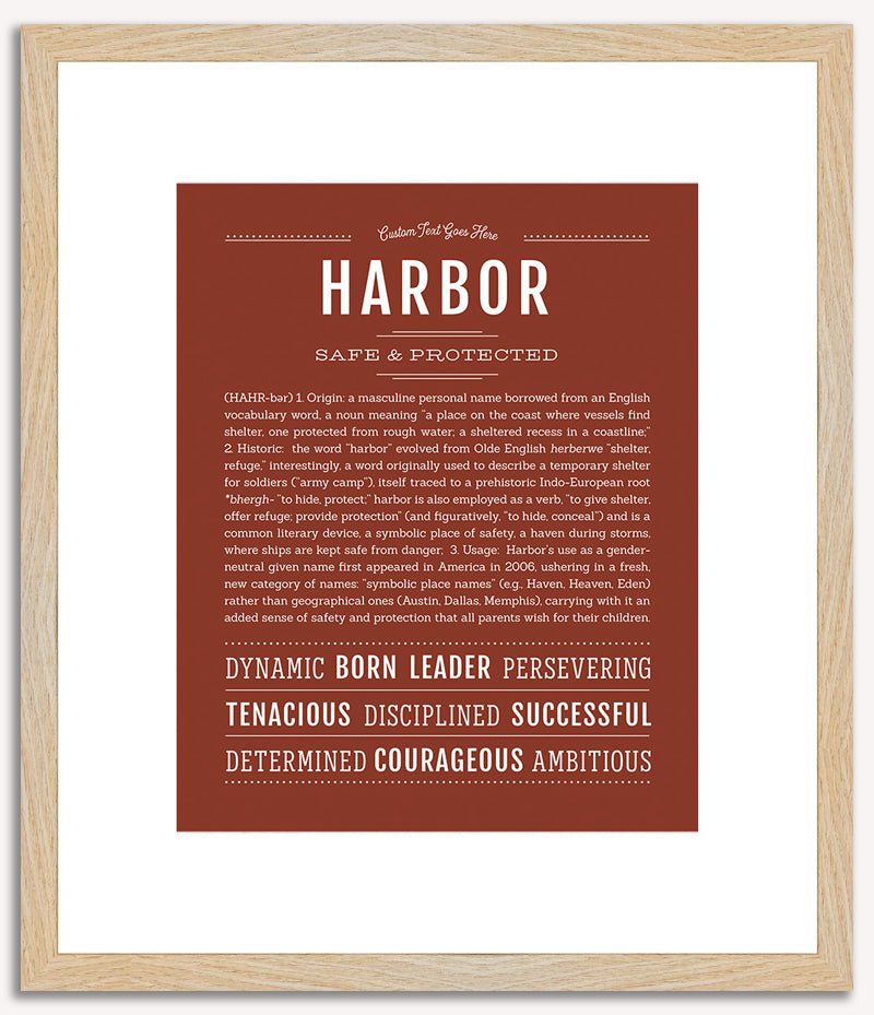 Harbor (male) | Name Art Print