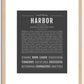 Harbor (female) | Name Art Print