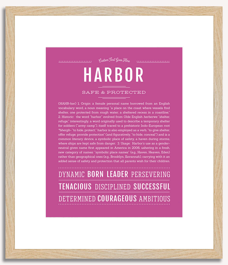 Harbor (female) | Name Art Print