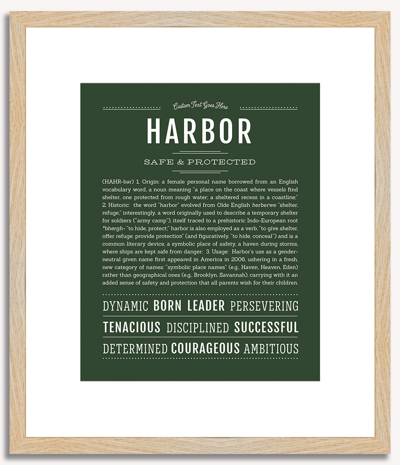 Harbor (female) | Name Art Print