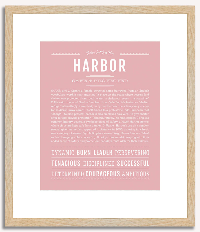 Harbor (female) | Name Art Print