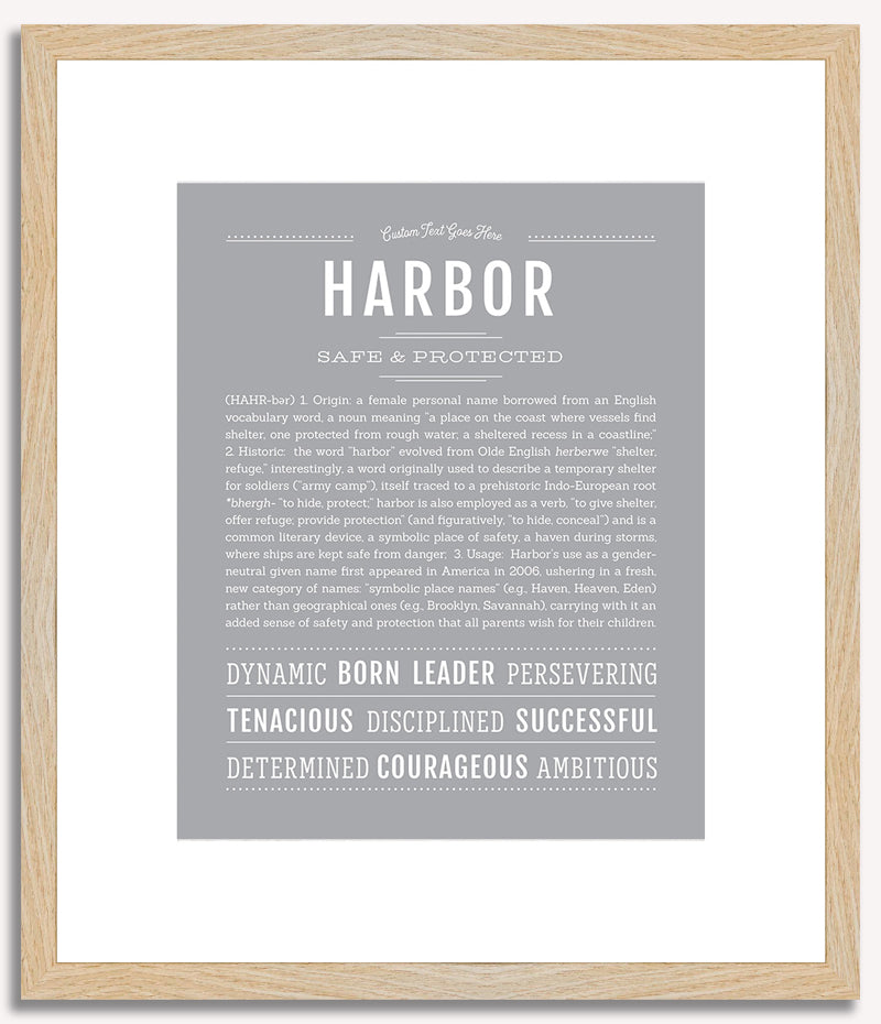 Harbor (female) | Name Art Print