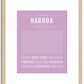 Harbor (female) | Name Art Print