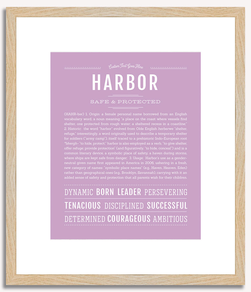 Harbor (female) | Name Art Print