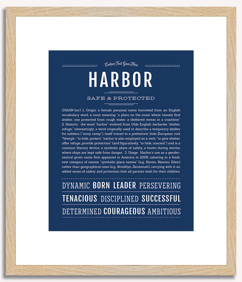 Harbor (female) | Name Art Print