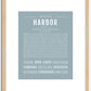 Harbor (female) | Name Art Print