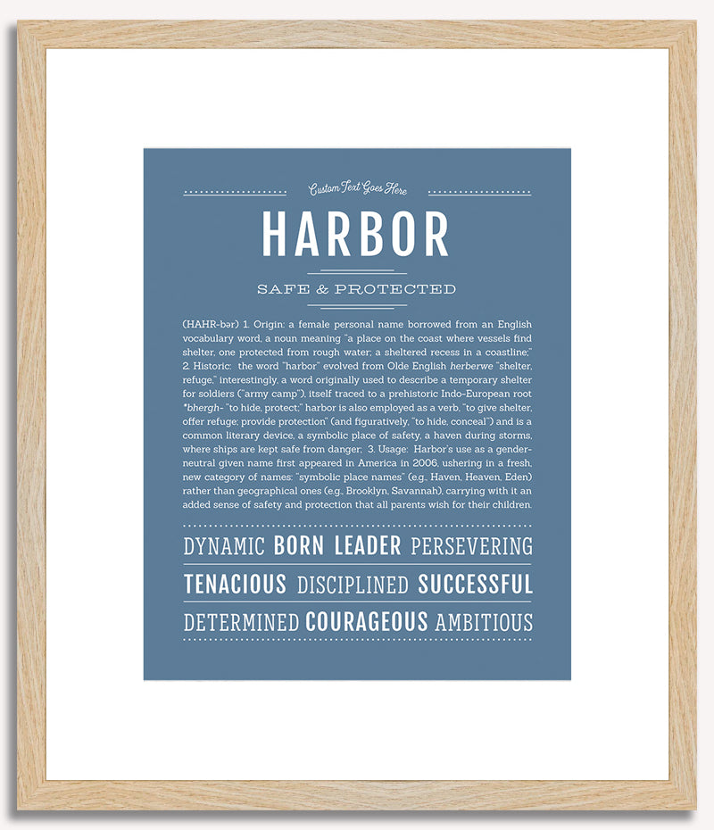 Harbor (female) | Name Art Print