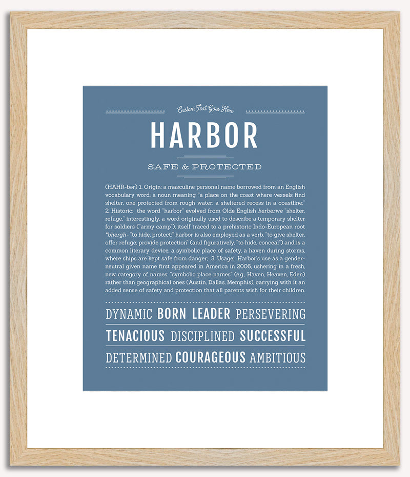 Harbor (male) | Name Art Print