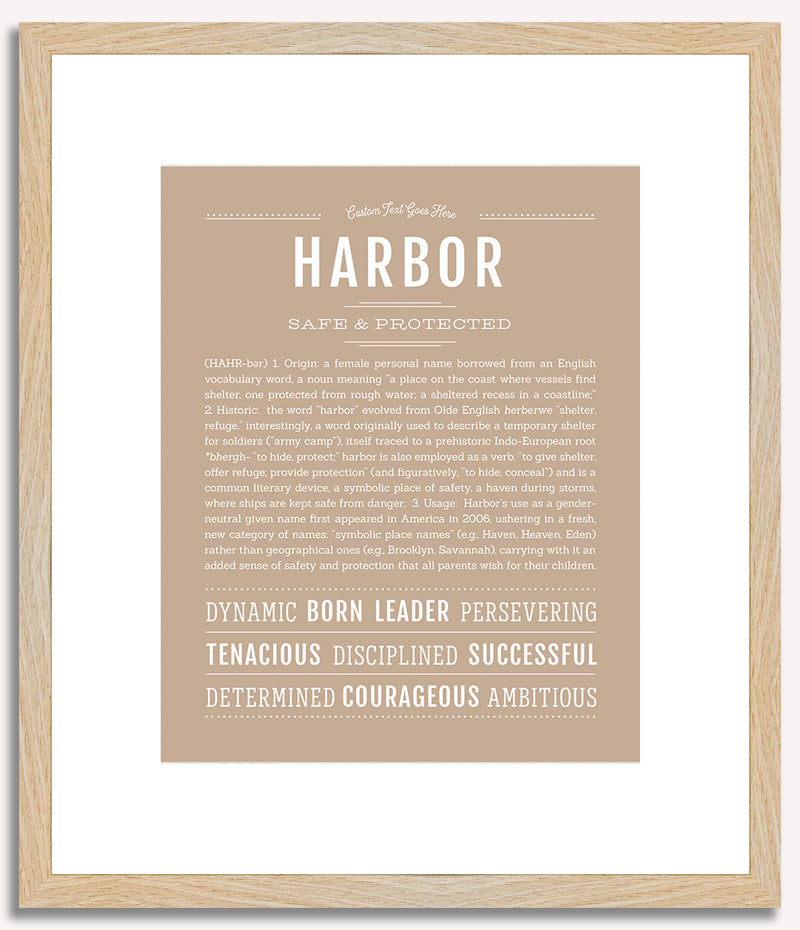 Harbor (female) | Name Art Print