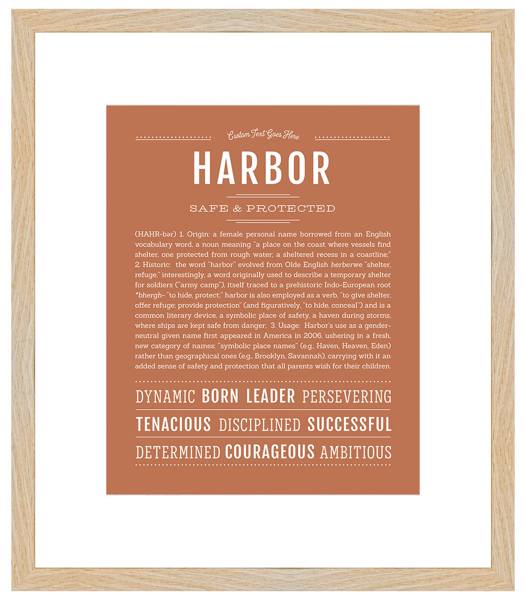 Harbor (female) | Name Art Print