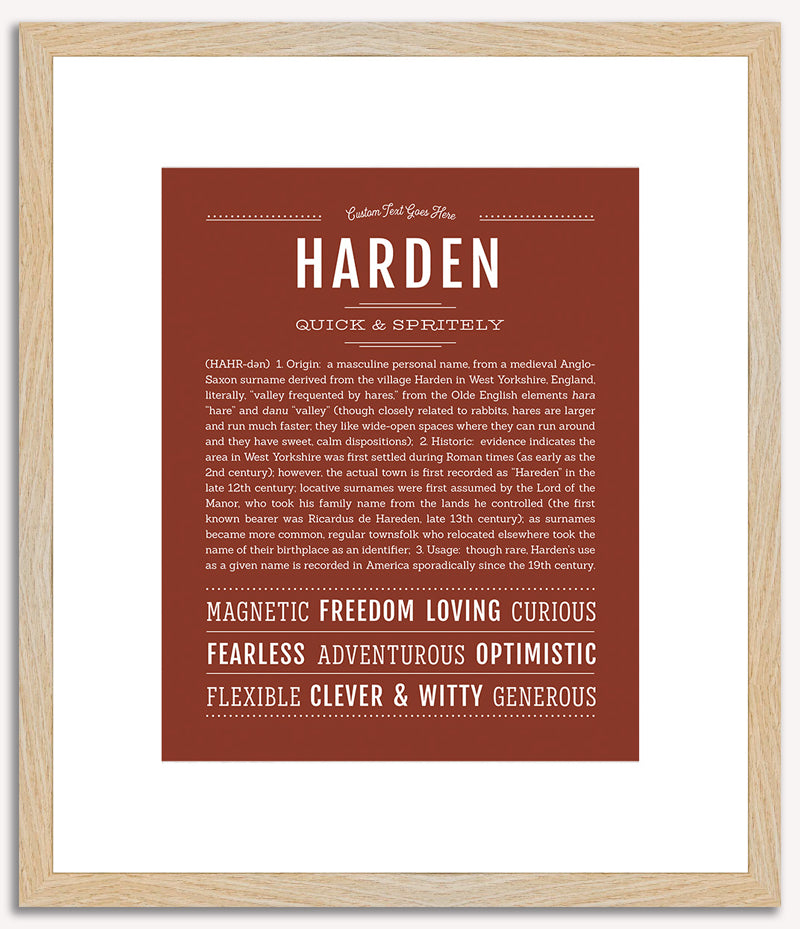 Harden | Name Art Print