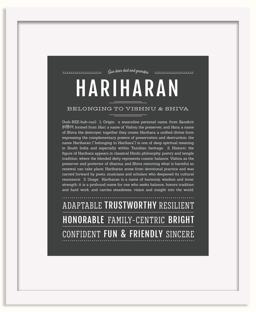 Frame Options | Charcoal Gray | White Frame, Matted