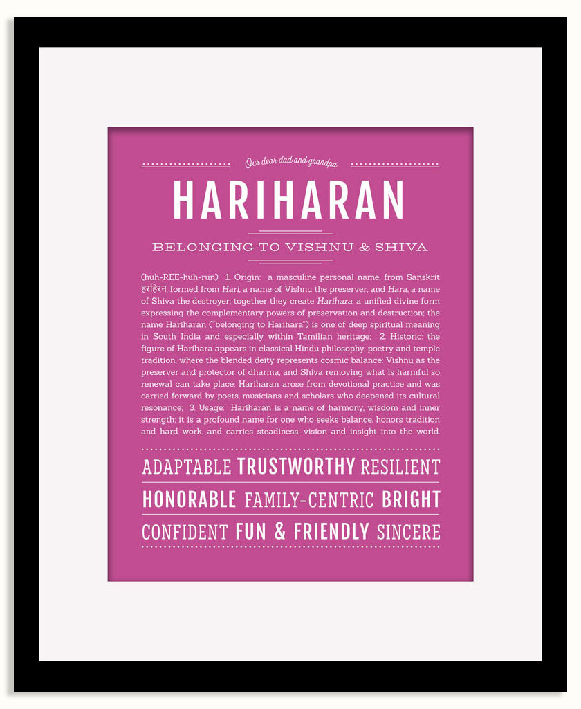 Frame Options | Dark Pink | Black Frame, Matted
