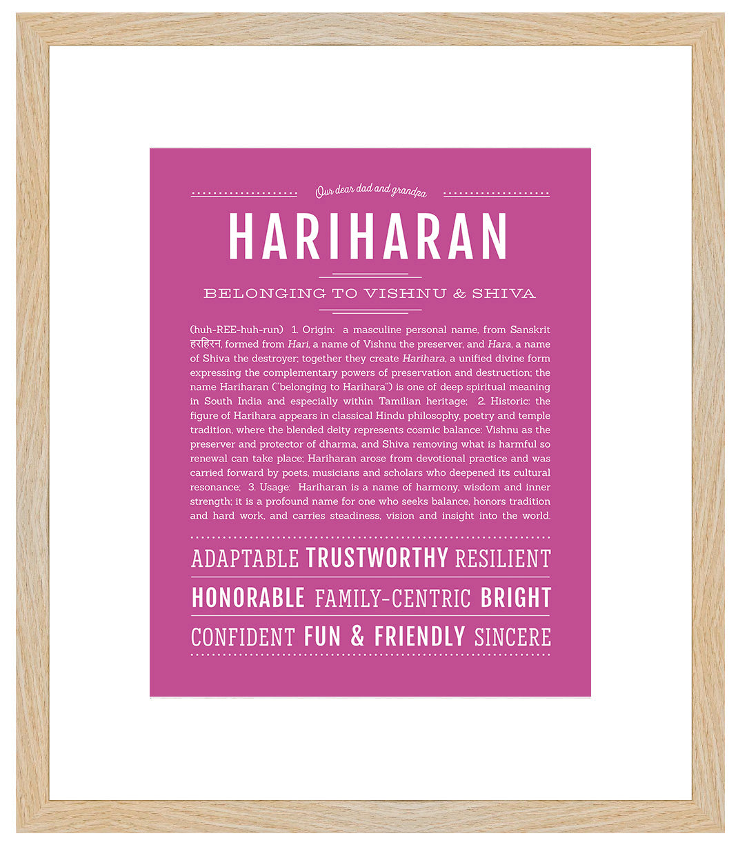 Frame Options | Dark Pink | Maple Frame, Matted