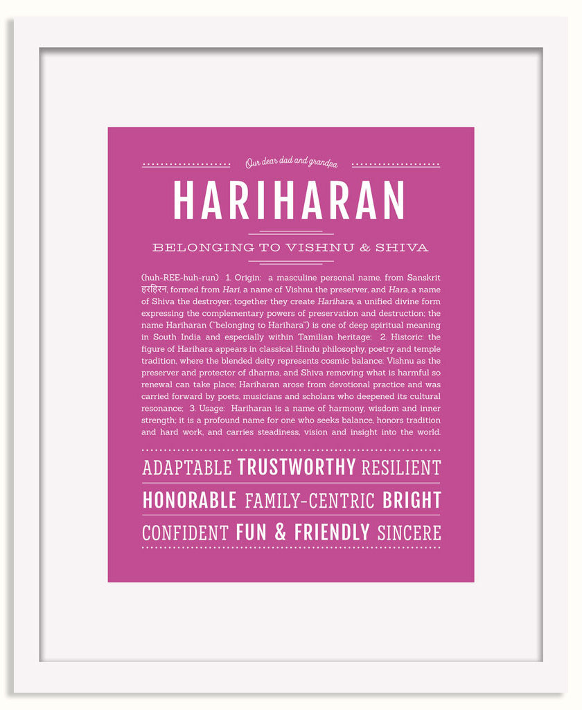 Frame Options | Dark Pink | White Frame, Matted