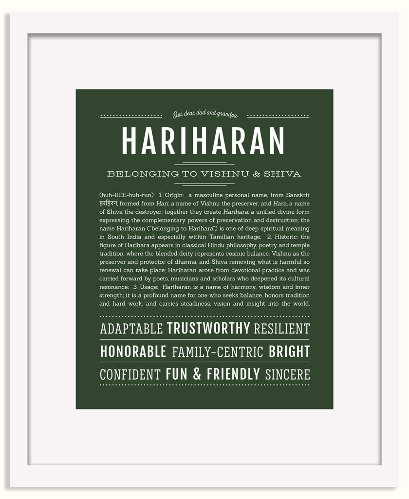 Frame Options | Deep Forest | White Frame, Matted