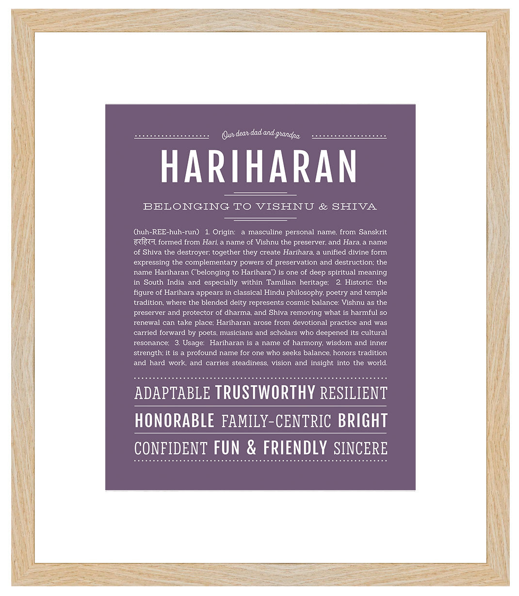 Frame Options | Deep Purple | Maple Frame, Matted