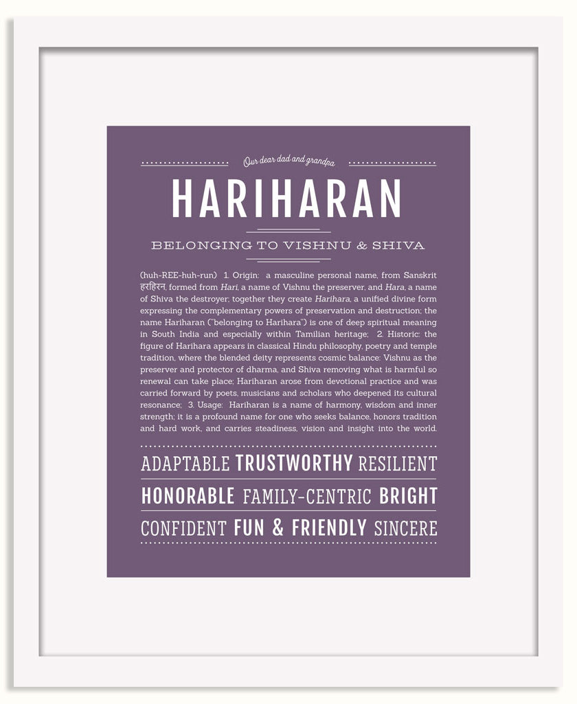 Frame Options | Deep Purple | White Frame, Matted