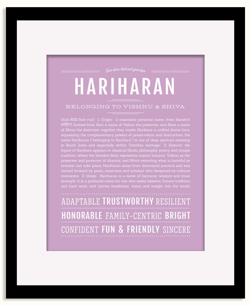 Frame Options | Lilac | Black Frame, Matted