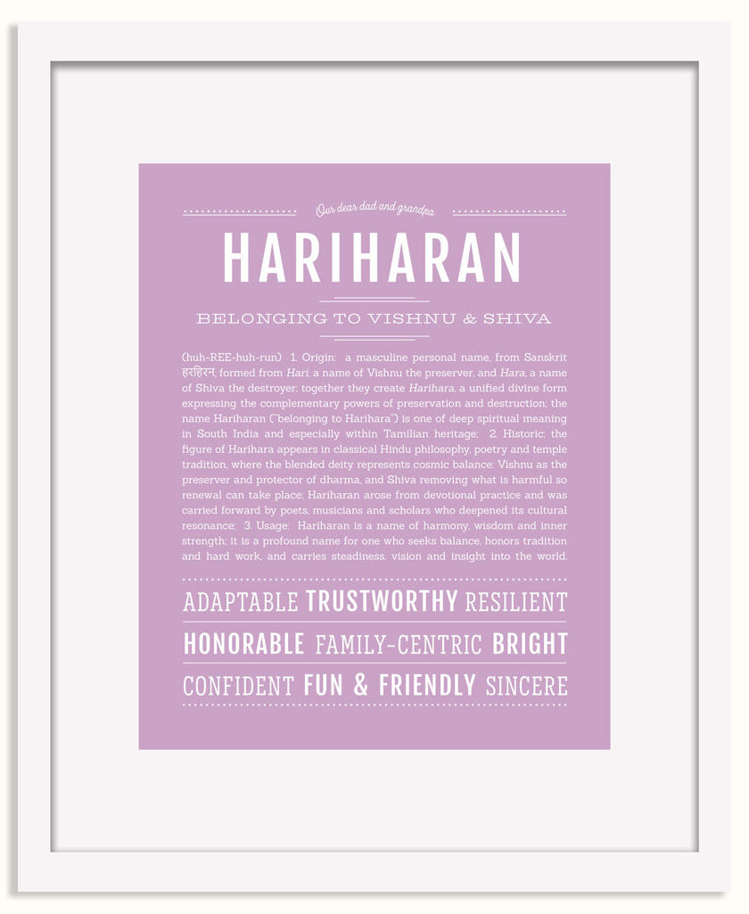 Frame Options | Lilac | White Frame, Matted