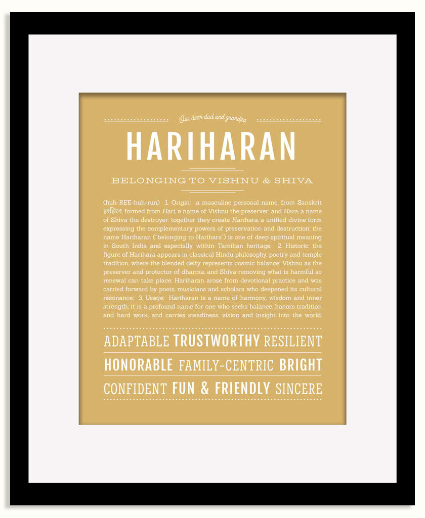 Frame Options | Matte Gold | Black Frame, Matted
