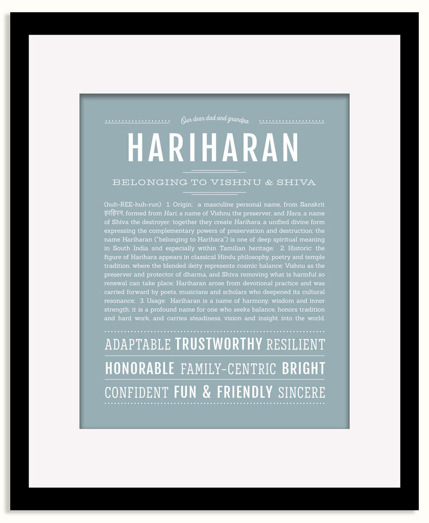 Frame Options | Powder Blue | Black Frame, Matted