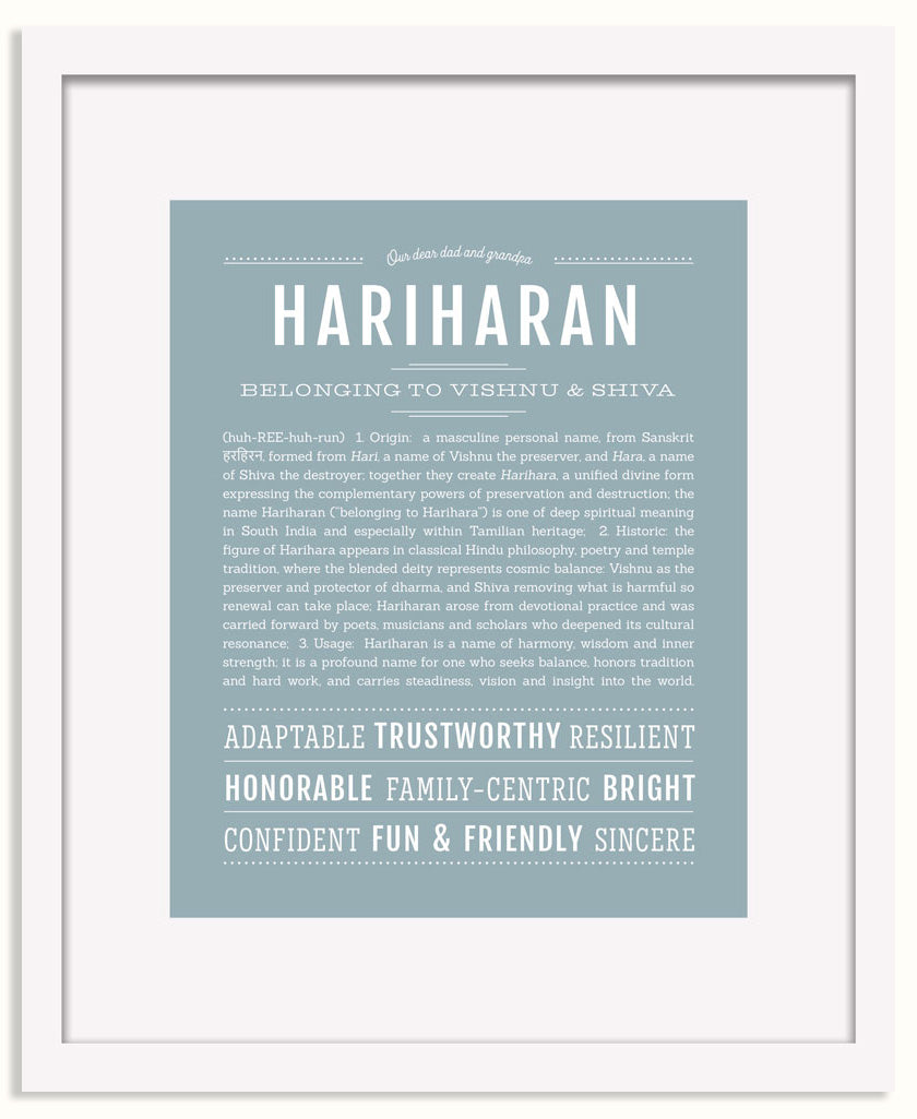 Frame Options | Powder Blue | White Frame, Matted